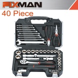 FIXMAN SOCKET TOOL SET 40PC 1/2' DRIVE