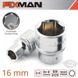 FIXMAN 3/8' DRIVE HEX SOCKET 16MM