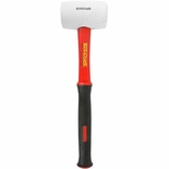 HAMMER RUBBER MALLET 450G (16OZ) FIBREGLASS HANDLE WHITE NON MARKING