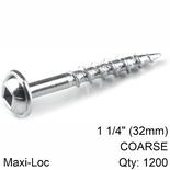 KREG ZINC POCKET HOLE SCREWS 32MM 1.25' #8 COARSE THREAD MX LOC 1200CT