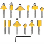 ROUTER BIT SET 12PC 1/4' STRAIGHT & PROFILE