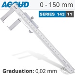 VERNIER CALIPER 150MM 0.04MM ACC. OUTSIDE NECK 0.02MM GRAD. S/STEEL