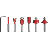 ROUTER BIT SET 6PC PLASTIC BOX 1/4 SHANK