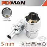 FIXMAN 1/4' DRIVE HEX SOCKET 5MM