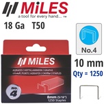 GALV STAPLES 18G T50 10MM X 1250PCS MILES NO4