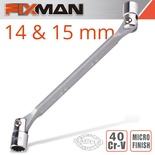 FIXMAN HINGED SOCKET WRENCH 14X15MM