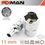 FIXMAN 1/4' DRIVE HEX SOCKET 11MM