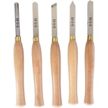 CHISEL SET WOOD TURNING 300MM HSS 5 PIECE WOOD CASE