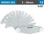 PITCH GAUGE 2-20MM Tr30 DEG. THREAD 12 LEAVES 0.07MM ACC.