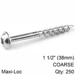 KREG ZINC POCKET HOLE SCREWS 38MM 1.50' #8 COARSE THREAD MX LOC 250CT