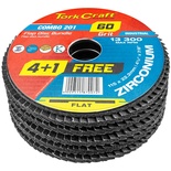 FLAP DISC ZIRCONIUM 115MM 60 GRIT FLAT 4+1 FREE