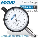 DIAL INDICATOR 3MM 0.001MM GRAD. LUG&FLAT BACK