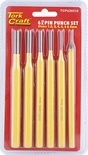 TORK CRAFT PIN PUNCH SET 6PC - 1.5, 3, 4, 5, 6, 8MM YELLOW