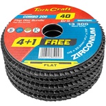 FLAP DISC ZIRCONIUM 115MM 40 GRIT FLAT 4+1 FREE