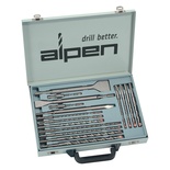 SDS PLUS DRILL AND CHISEL SET 16 PIECE IN METAL CARRY CASE