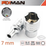 FIXMAN 1/4' DRIVE HEX SOCKET 7MM